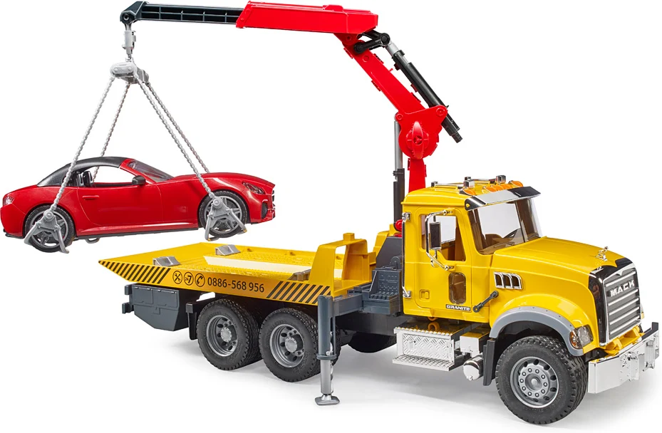Bruder MACK Granite Tow Truck with Roadster - Image 4
