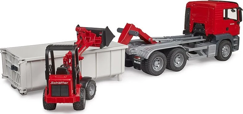 MAN TGS Truck with Roll-Off Container And Schäffer Yard Loader - Image 2