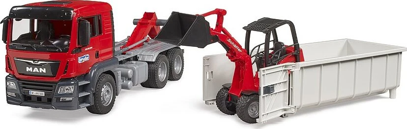 MAN TGS Truck with Roll-Off Container And Schäffer Yard Loader - Image 3