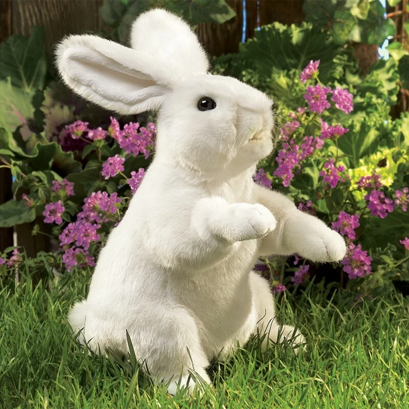Rabbit, Standing White Hand Puppet - Image 2
