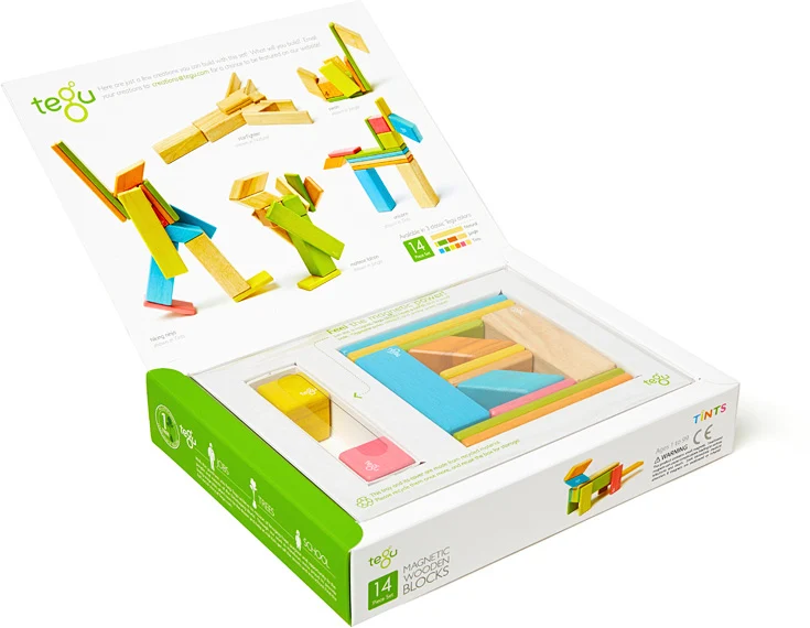 Tegu Tints Magnetic Wooden Blocks 14 Piece Set - Image 3